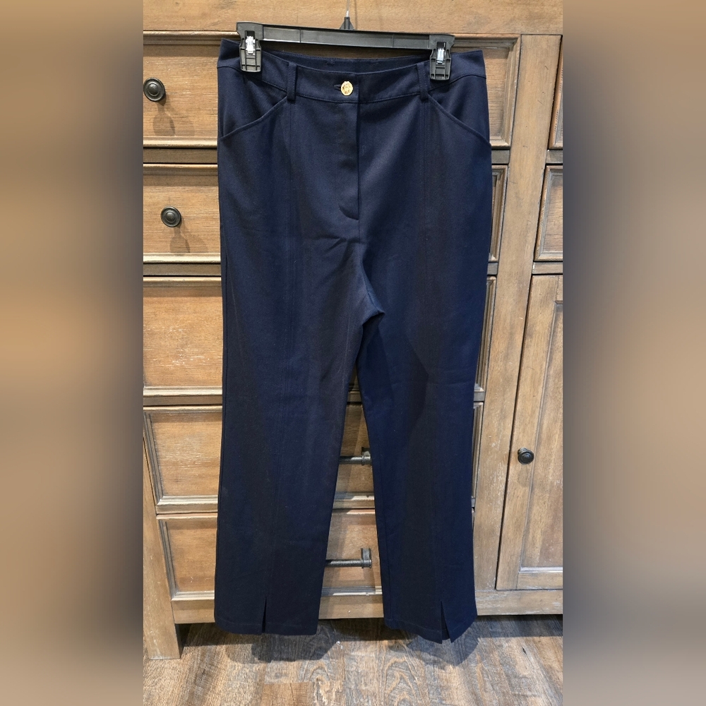 St. John Collection Slit Front Ankle Pants, Size 10